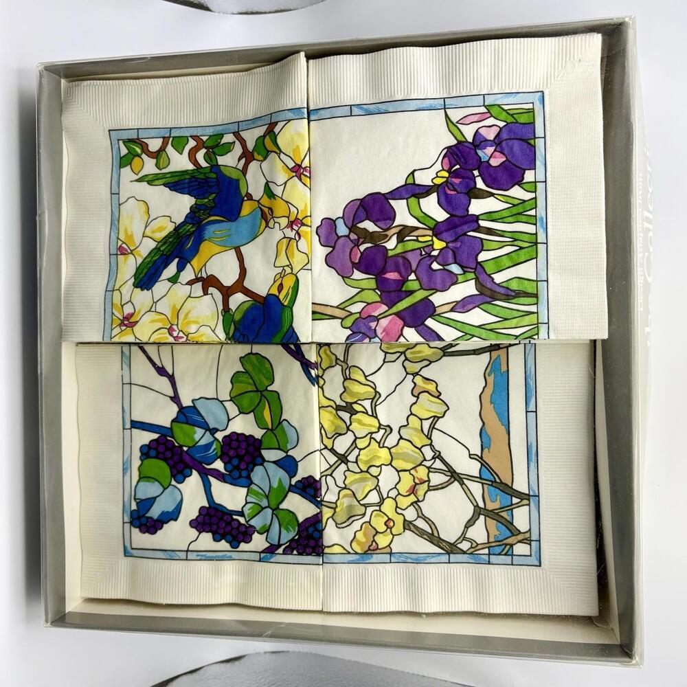 Metropolitan Museum Of Art Set 4 Paper Napkins Cocktail Birds Flowers Spring